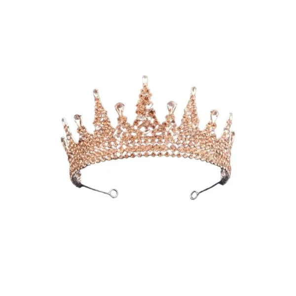 Diademă tip coroană aurie cu pietre